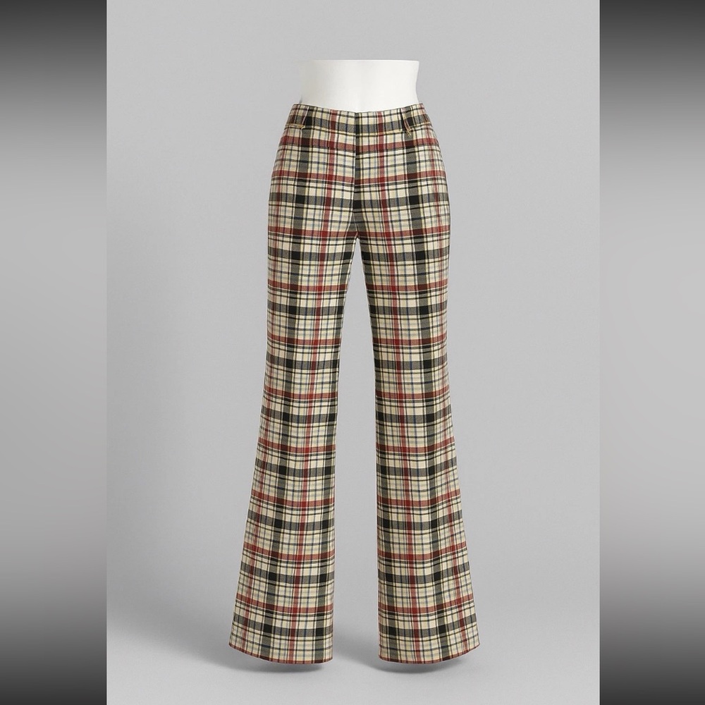 Tracy Evans Checkered Wide-Leg Pants - Red, Black, Cream